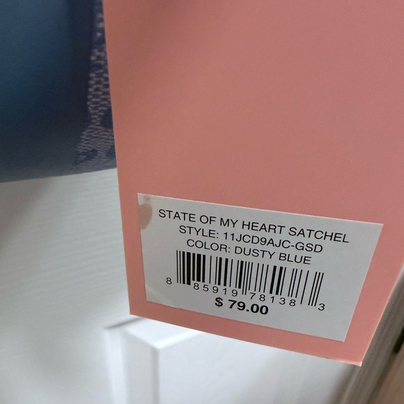 NWT Juicy Couture State of My Heart Satchel in Dusty Blue - Picture 2 of 9